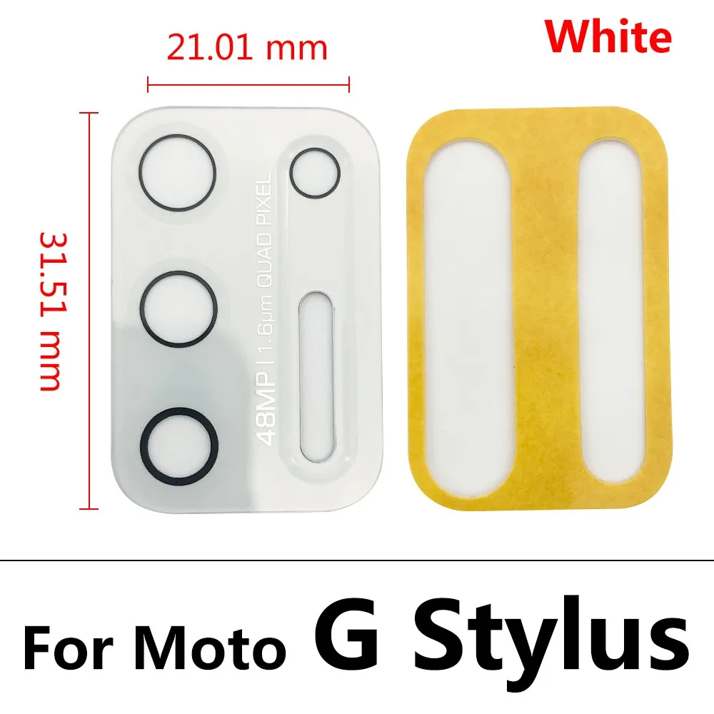 모토 G 파워 2021 스타일러스 5G 플러스 G10 G20 G30 카메라 유리 렌즈 후면 카메라 유리 렌즈 (접착 스티커 포함) 새 교체품