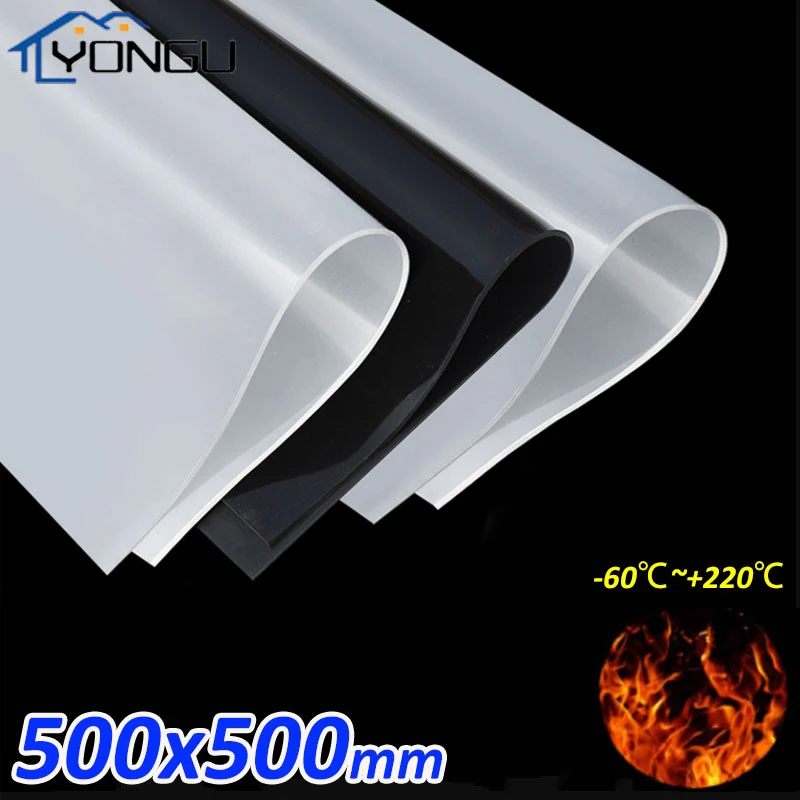 1pc 500*500mm Silicone Rubber Sheet Heatresistant Plate Translucent