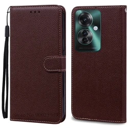 Leather Wallet Flip Phone Case - Elegant Book Cover and Protective s for OPPO Reno 11F 5G (Coffee)
