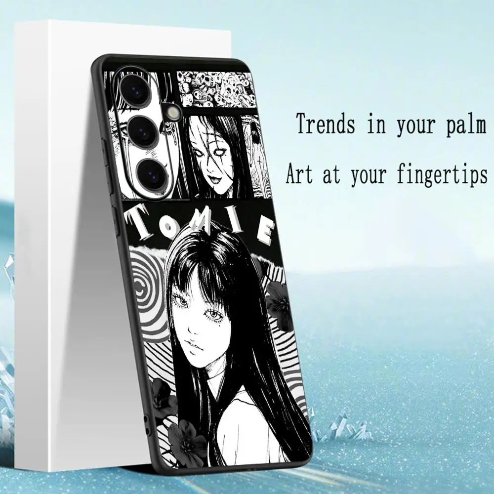 Tomie Junji Inspired Urban Horror Art Soft Black Phone Case