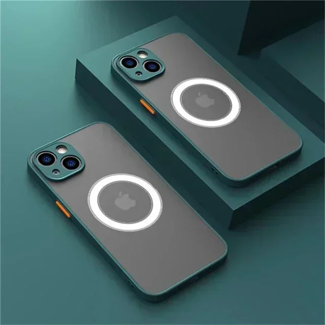 Sleek Hard Matte Magnetic Phone Case with Wireless Charging Compatibility