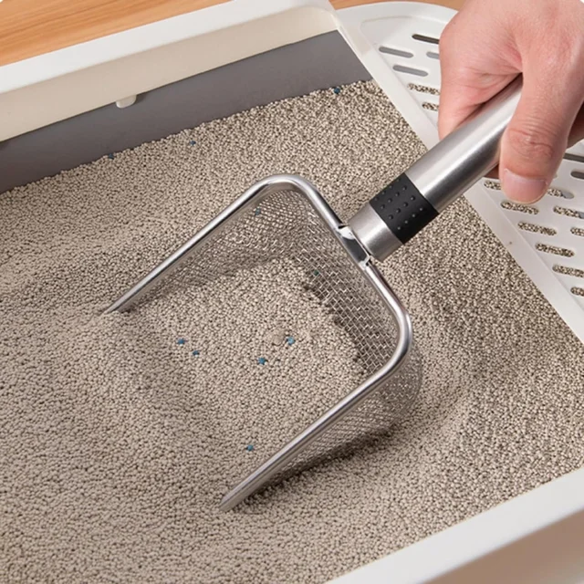 Cat Litter Scoop Metal Aluminum Alloy Stainless Steel Durable Handle Cat Pet Feces Cleaning Tool