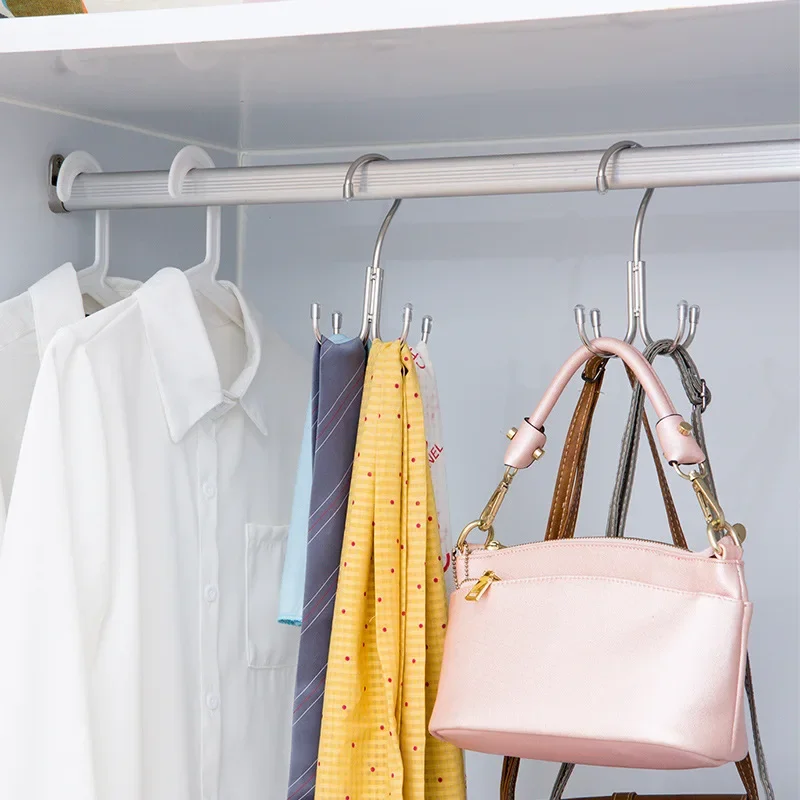 

Closet Organizer Holder Storage for Bra,Tank Top,Tie,Scarf 5 Hooks Stainless Steel Belt Hanger,360 Degree Rotat Bag Hanging Rack
