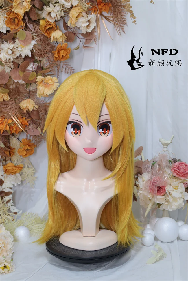

(NFD012-37 Customize Full Head With Lock Pretty Female/Girl Japanese Animego Character Kig Cosplay Kigurumi Mask Crossdress Doll