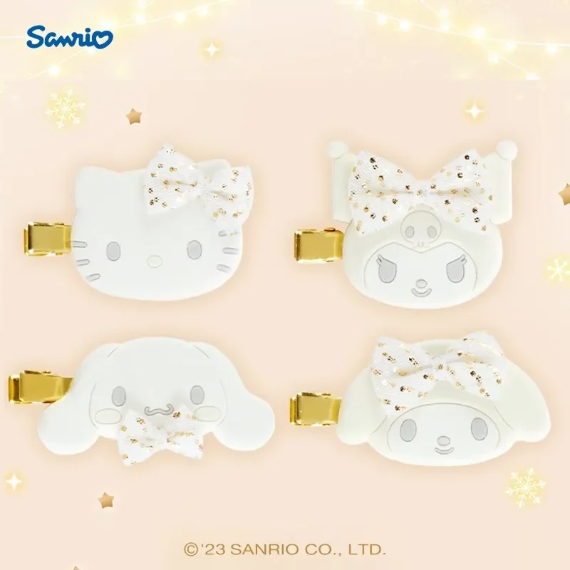 

New Sanrio Hair Clip Hello Kitty Cinnamoroll Kuromi Cartoon Kids Back Head Hair Accessories Headwear Kawaii Bang Clip Girl Gift