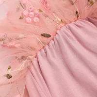 Robe tutu en tulle à imprimé floral pour tout-petits, robes de princesse pour petites filles, bande de sauna fleurie, µbrodée 5