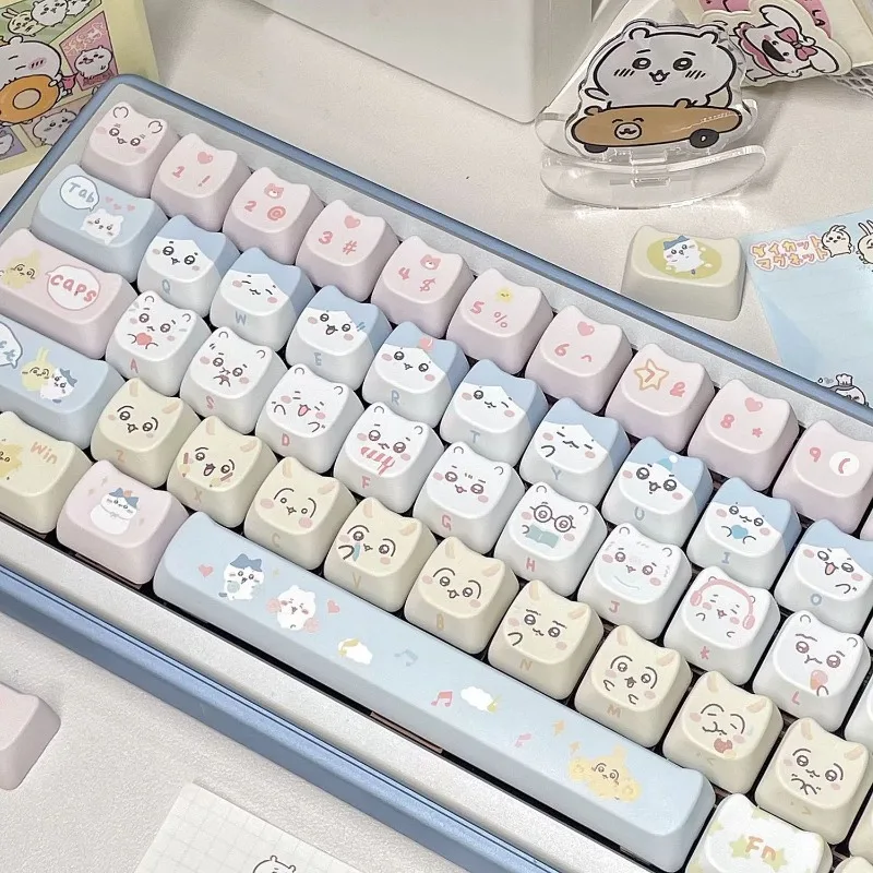 

Новинка Kawaii Chiikawas Keycap MAO high PBT сублимационный милый Usagi Keycap адаптируется к 68 84 87 98 104 108 механическая клавиатура подарки