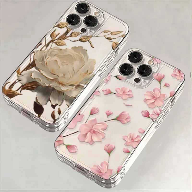 Floral Pink Violet Phone Case with Flower Design