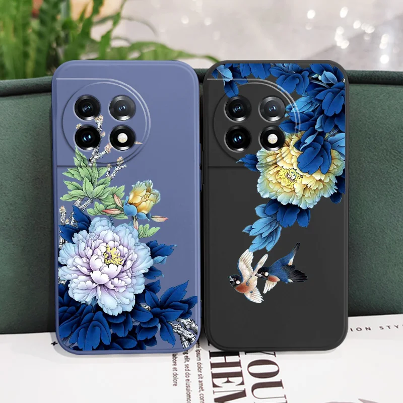 Blue Blossom Liquid Silicone Phone Case