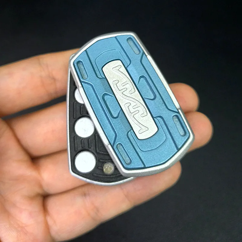 EDC Metal Unlimited Pushing Card Fidget Spinner Decompression Rotate Haptic Push Slider Anxiety Stress Relief Fingertip Gyro Toy