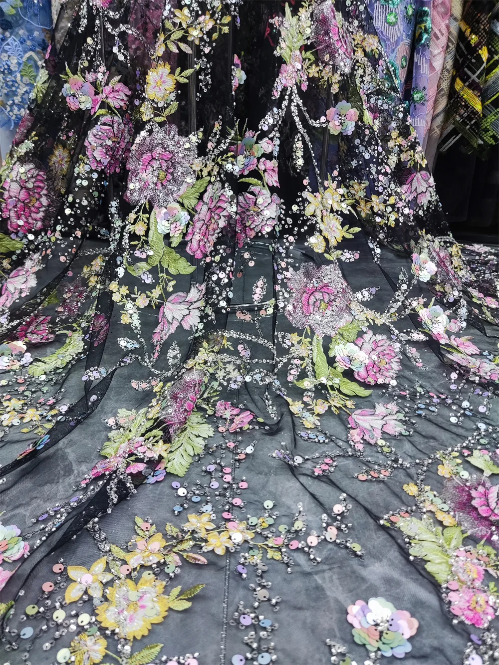 5Y Africa Popular Unique Design Handmade Embrordered Net Lace