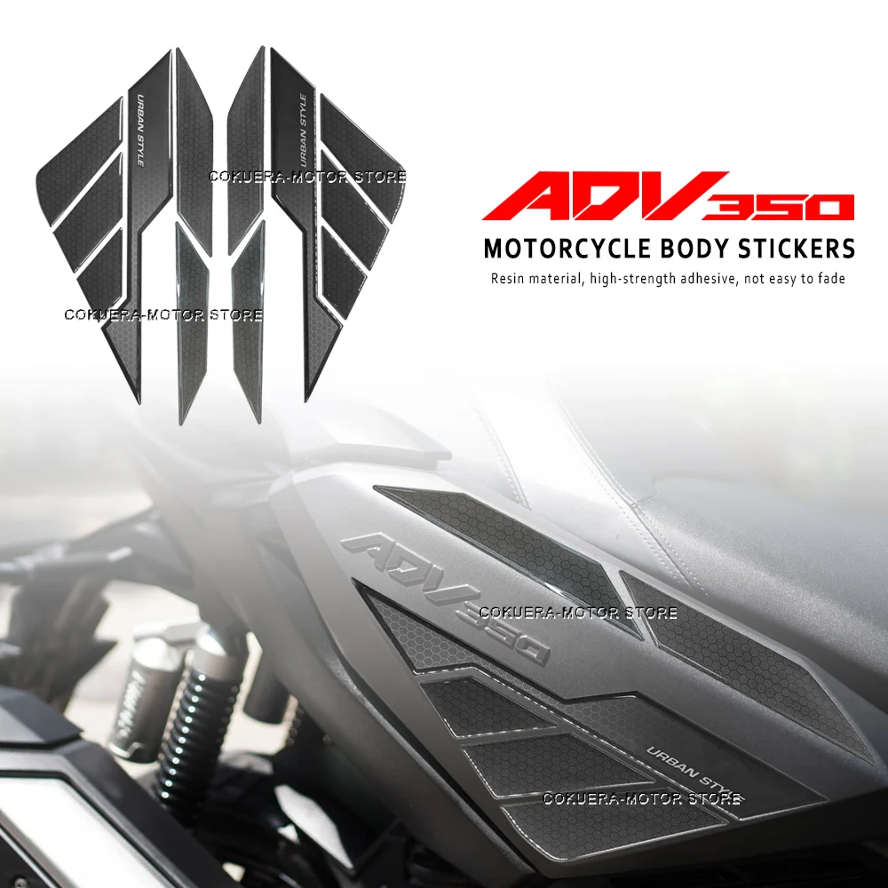 

For Honda ADV350 2022 2023 Motorcycle Body Stickers 3D Resin Sticker Guards Side Underseat Anti Slip Decorative Stickers