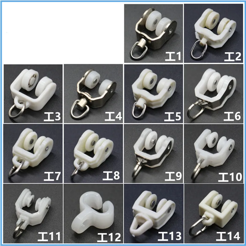 Curtain Hooks Curtain Track Pulley Nano Wheel Bathroom Door Curtains Sliding Roller Home Rod Hardware Accessories