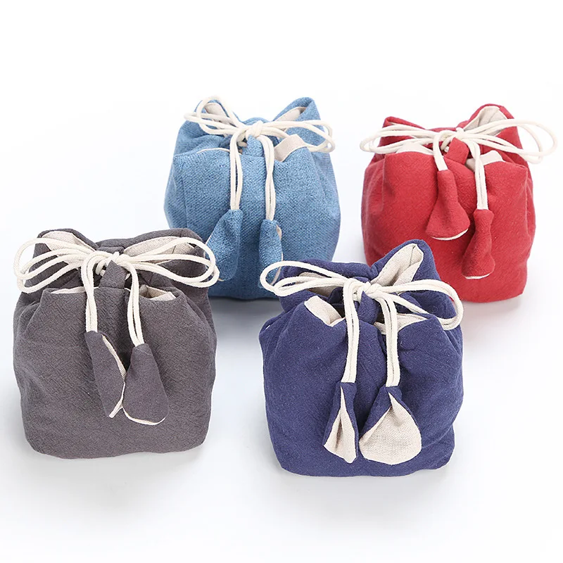 Cotton And Linen Teaware Storage Bag Simple Teapot Bag Portable Travel Tea Set Storage Household Tea Set Accessories LC655 tea storage bags
