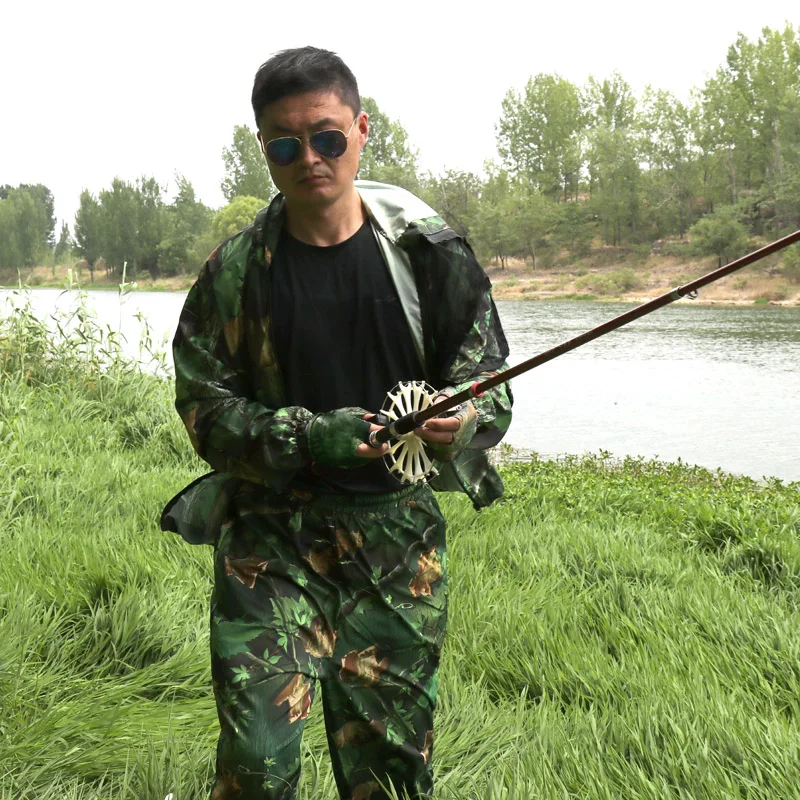 Summer Large Size Ultra Thin Hunting Fishing Clothes Sun-Protection Bionic  Camouflage Hunting Suit Anti-Mosquito Fishing Suit - AliExpress