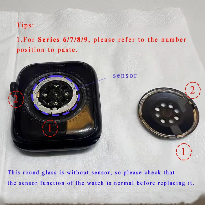애플 워치 시리즈용 후면 배터리 커버, 후면 유리 커버, 섀시 교체 부품, , 4, 5, 6 SE, 44mm, 40mm, 7, 8, 41mm, 45mm