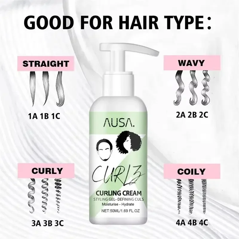 50ml Hair Volumizing Cream Anti-Frizz Bouncy Resilient Enhancer Styling Lotion Natural Wavy Wigs Styling Hair Conditioner 3