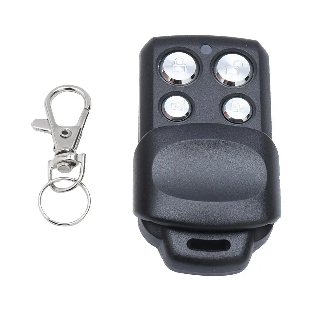 4-Button 433 Garage Door Opener Remote with Key Chain, Black