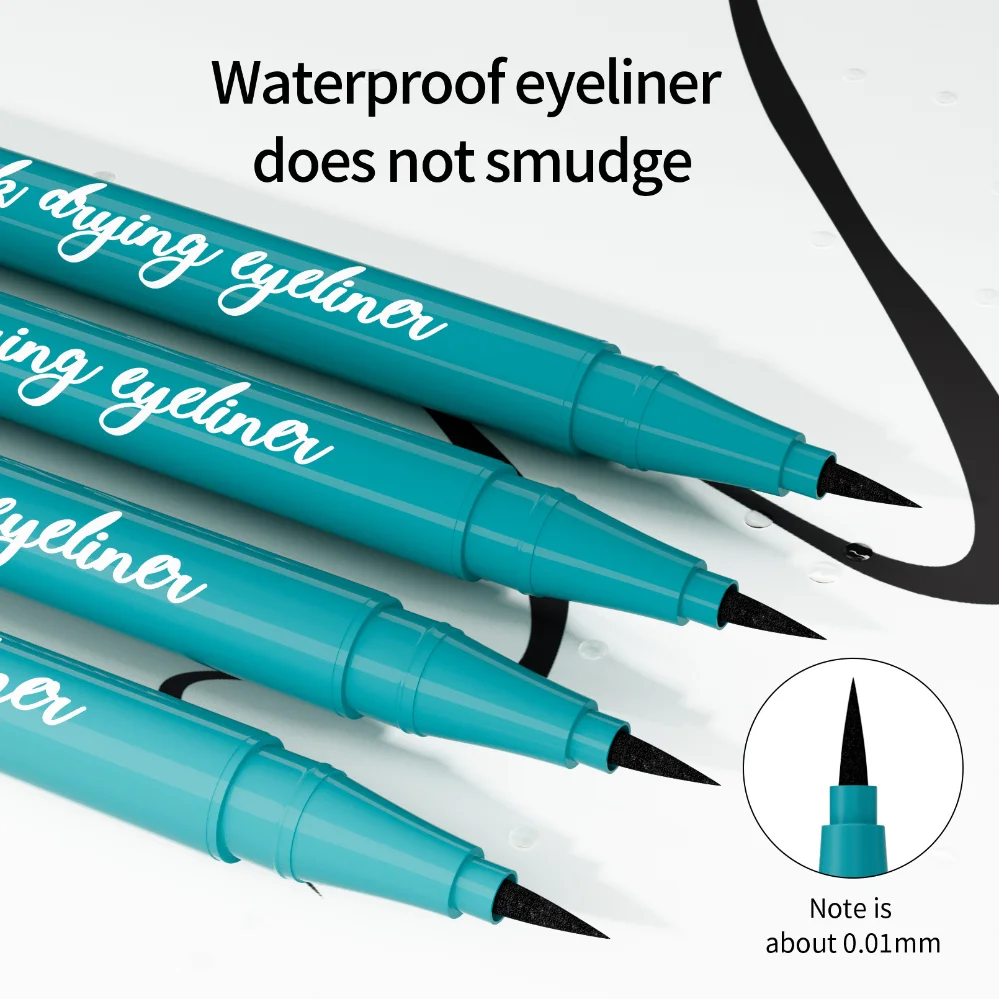 Waterproof Liquid Eyeliner Quick-drying Professional Black Ultra Fine Eye Liner Liquid Pen Natural Makeup Cosmetic 3