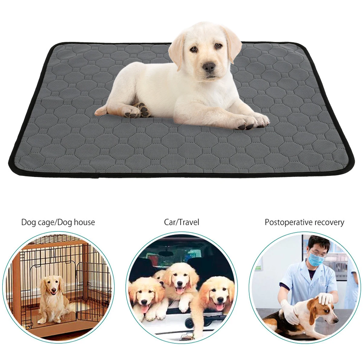 Title 16, New Washable Dog Pet Diaper Mat Waterproof Reus...