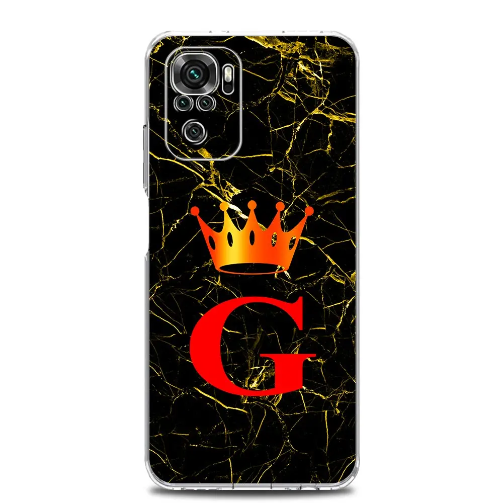 Luxury Marble Letter Crown TPU Phone Case Cover