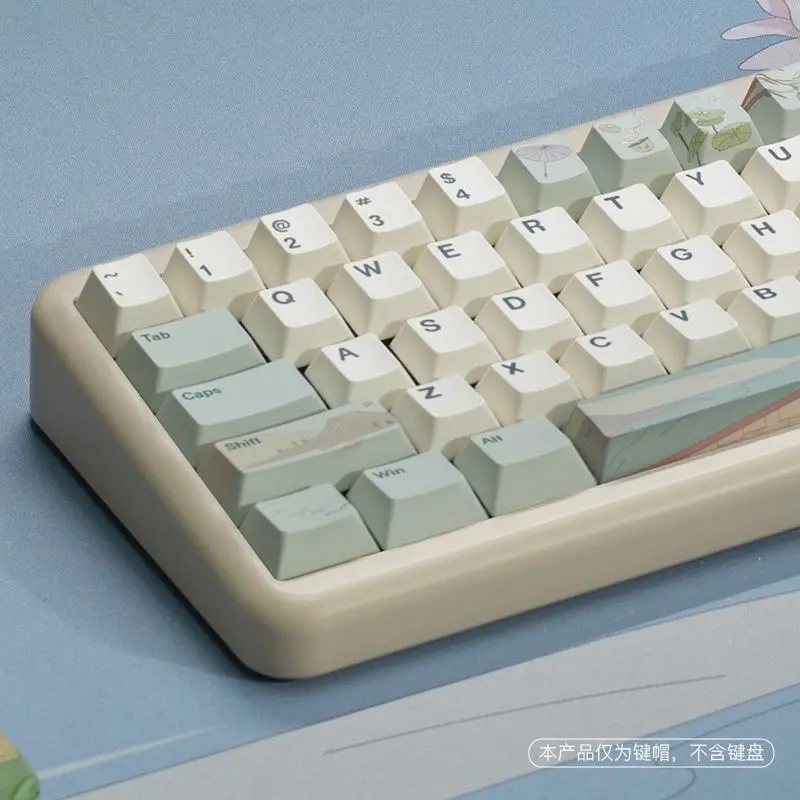 Estilo Chinês Antique Keycaps Keycaps de Cenário Verde Bege Keycaps de Teclado Mecânico Cereja Pbt Sublimação de Cinco Lados - Imagem 4