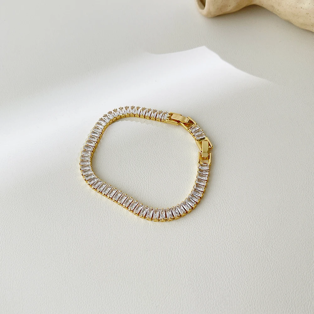 Peri'sBox-collar de circonia cúbica completa cuadrada para mujer, cadena de tenis de cristal, joyería ostentosa, 2022