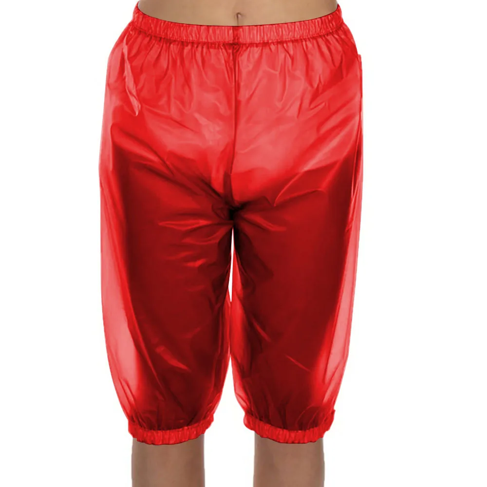 Club Plastic Sheer Adult Pants Erotic Sexy Incontinence Bloomers Sissy Cosplay Underwear Novelty Clear PVC Knee-length Pants 7XL