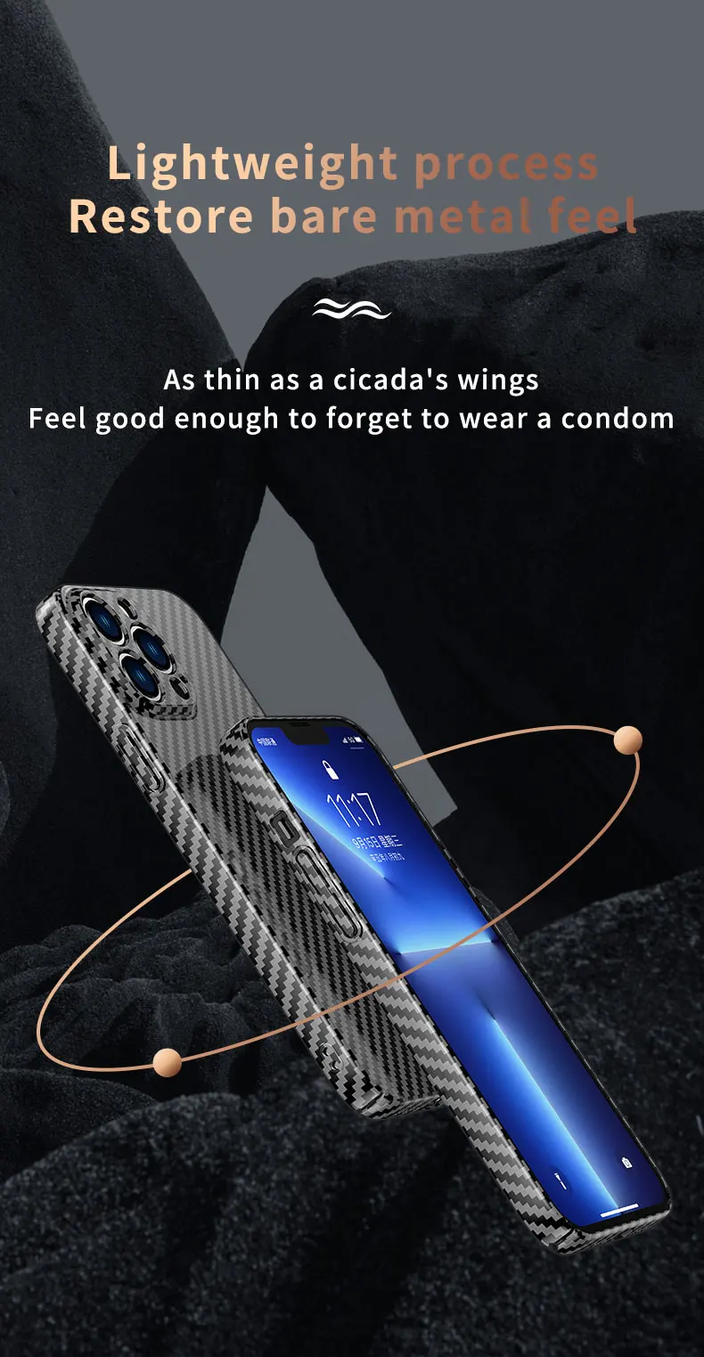 Carbon Fiber Texture Magnetic Wireless Charging Iphone Case