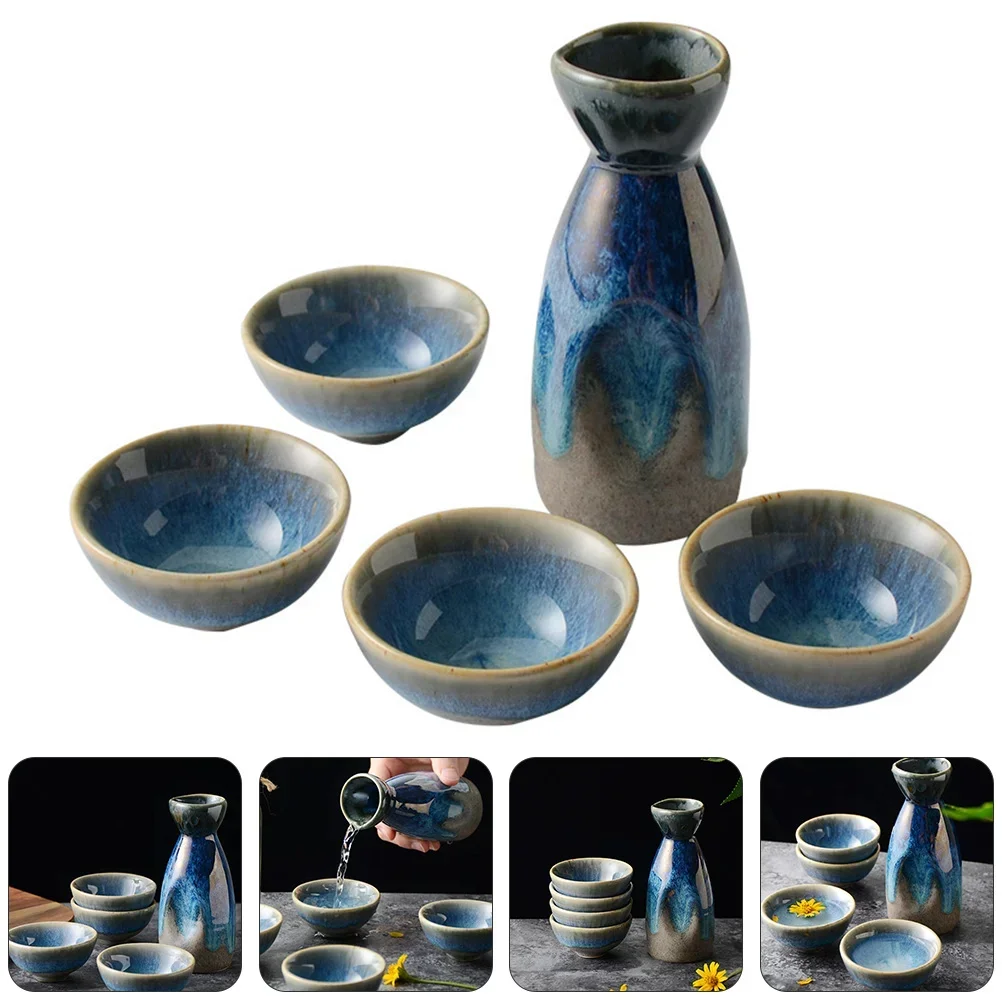 Sake Set Japanese Ceramic Cups Bottle Saki Pot Decanter Wine Sets Coldholders Warmer