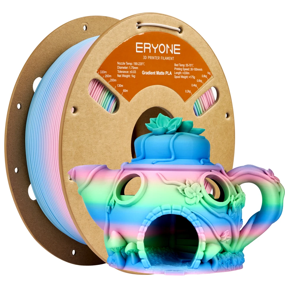 Matte Gradient Rainbow 3D Printer PLA Filament