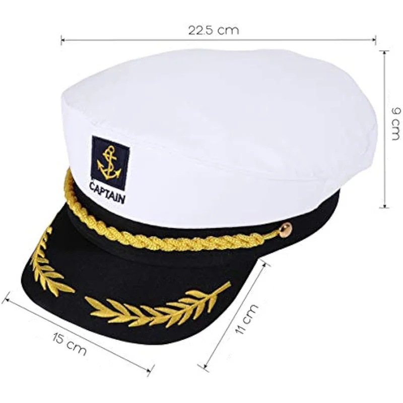 Adult Yacht Sailor Captain Hat Adjustable Men's and Women's Party Hat Makeup Ball Dressing Event Excellent Stylish Accessories