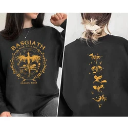 Gold Dragon Fourth Wing Sweatshirt Basgiath War College Double-side Hoodie Dragon Rider Bookish Sweater Trendy Fans Sweatshirts