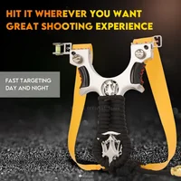 Laser slingshot High Quality Alloy Slingshot Flat Rubber Band Hunting Shooting Outdoor Catapult Hunting Slingshot 2