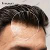 Natural Hairline Men's Toupee V-loop 0.06-0.08mm PU Base Hair Replacement System Straight/Wavy Hair for Options Blonde 1