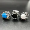 Rhinestone Owl Small Dial Quartz Analog Ring Watch Personality Clamshell Design Adjustable Clock Rings Women's Accessories Gifts 2