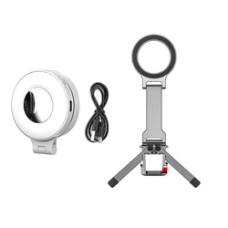Flymile Magnetic Folding Phone Tripod Stand with Strong Magnet and Quick Mount Carabiner (Photography set)