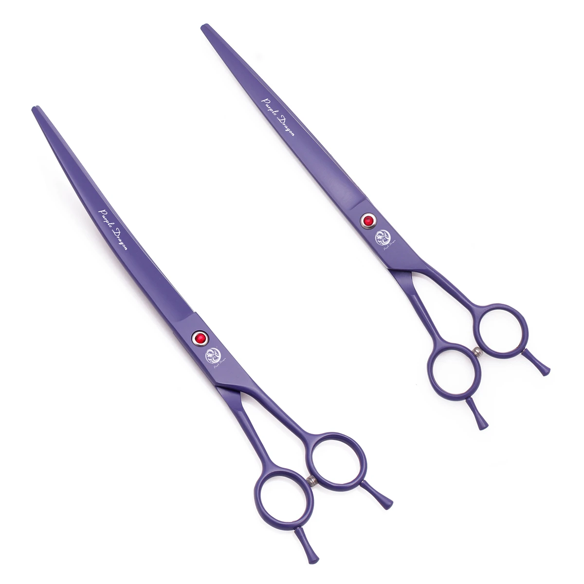 Purple Dragon 9" Dog Grooming Scissors Japan Stainless Straight Scissors Curved Shears Professional Pet Add Bag Z4005