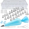 Pastry Piping Tips and Bags 33 Pcs DIY Pastry Professional Accessory Kit, Stainless Steel Tips, Baking Tools for Decorating Cake