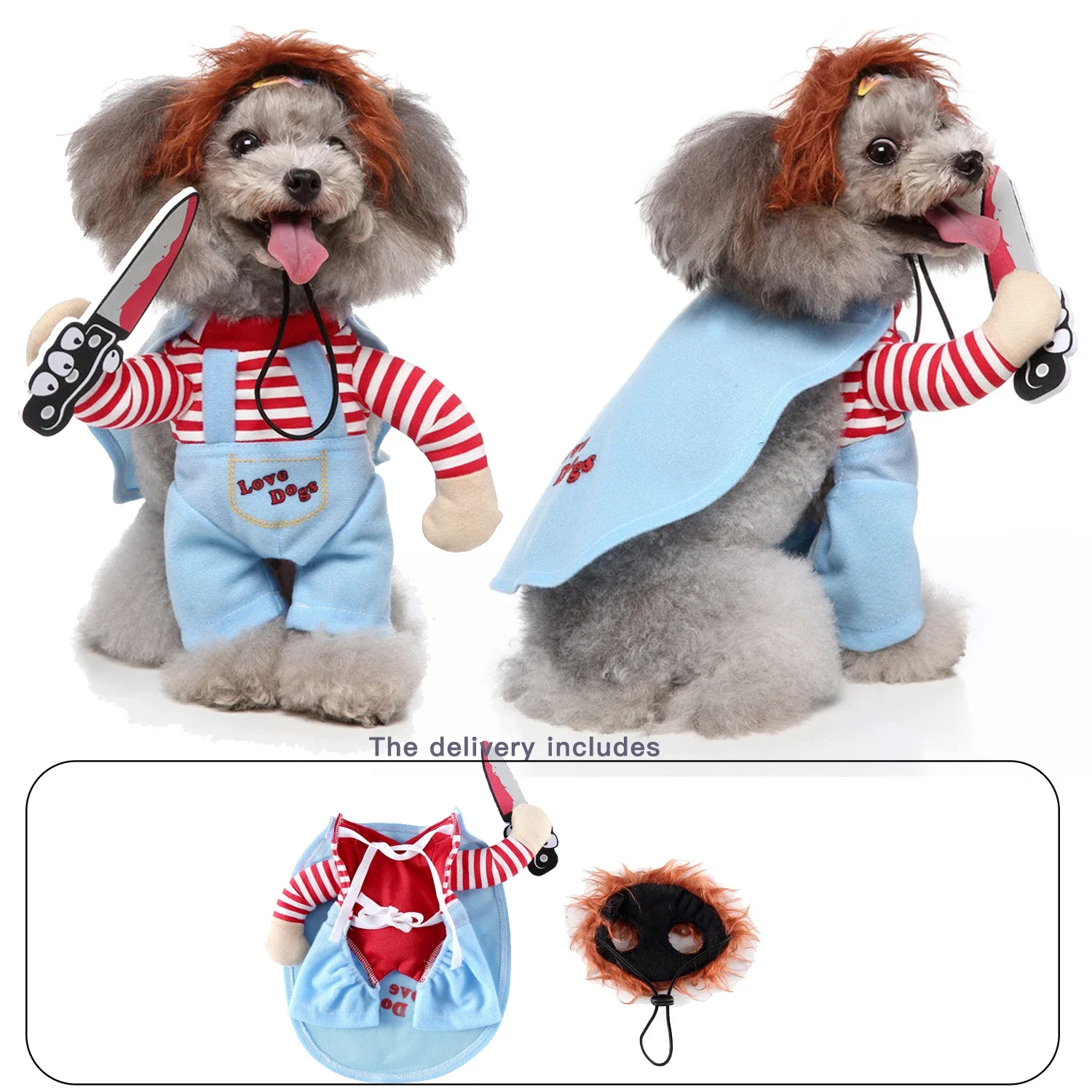 Christmas Dog Funny Clothes Dogs Cosplay Costume Comical Outfits Pet Novelty Clothing Set for Festival Party Dog Postman Costume for dog costume set
