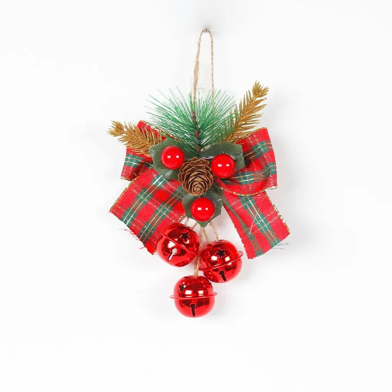 Classic Sleigh Bell Christmas Tree Decoration with Red Berries And Polka Dots Mixed Colors Festive Atmosphere Decor