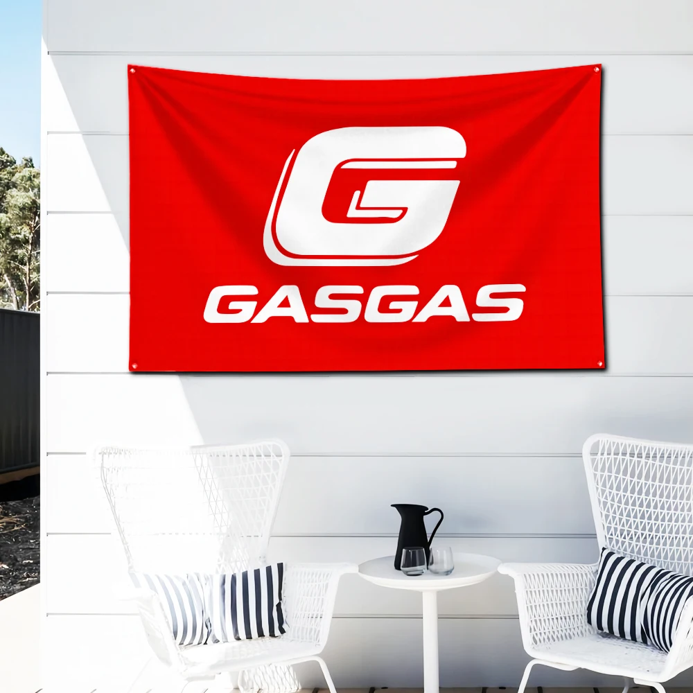 

3x5 Ft Racing GASGAS Motorcycles Flag Polyester Digital Printing Banner for Garage Wall Art Out Door Decoration With Grommets