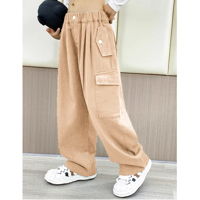 School Vacation Clothes, Girls Cargo Wide Pants