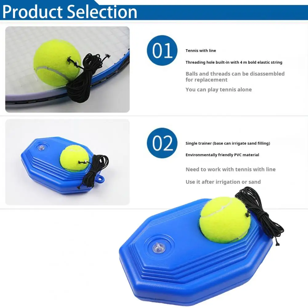 Tennis Serve Training Equipment Solo Tennis Rebounder Set for Adults Kids Practice Training Tool with 2 Balls for Self
