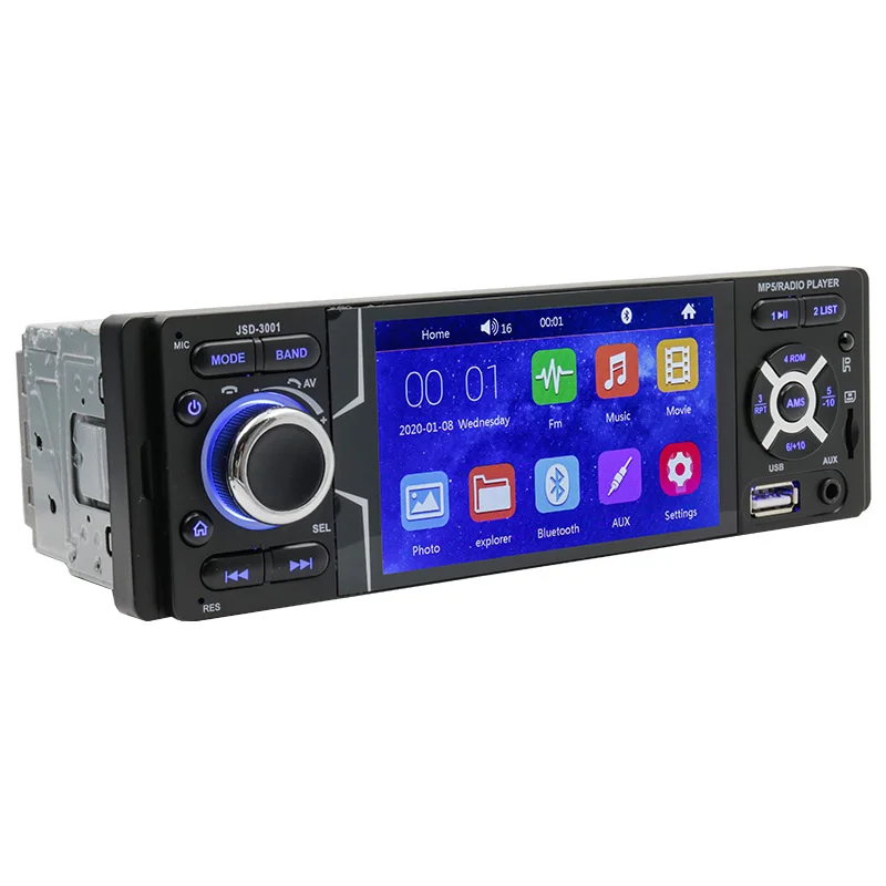 5PCS Hot Sale JSD-3001 4.1 Inch High-definition Touch Screen Car Bluetooth Mp5 Player Usb Card All-in-one Radio