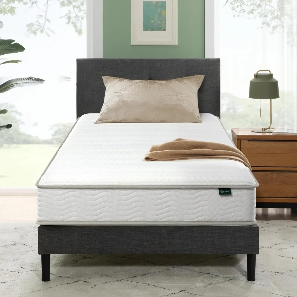 Foam and Spring Hybrid Mattress Fiberglass Free Medium Firmness Certified Safe Foams Fabric Mattress in Box