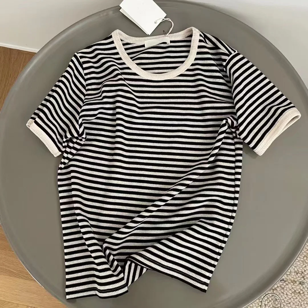 

WT33 Short sleeve T-shirt women's summer 2023 new women's round neck elastic cotton T-shirt simple