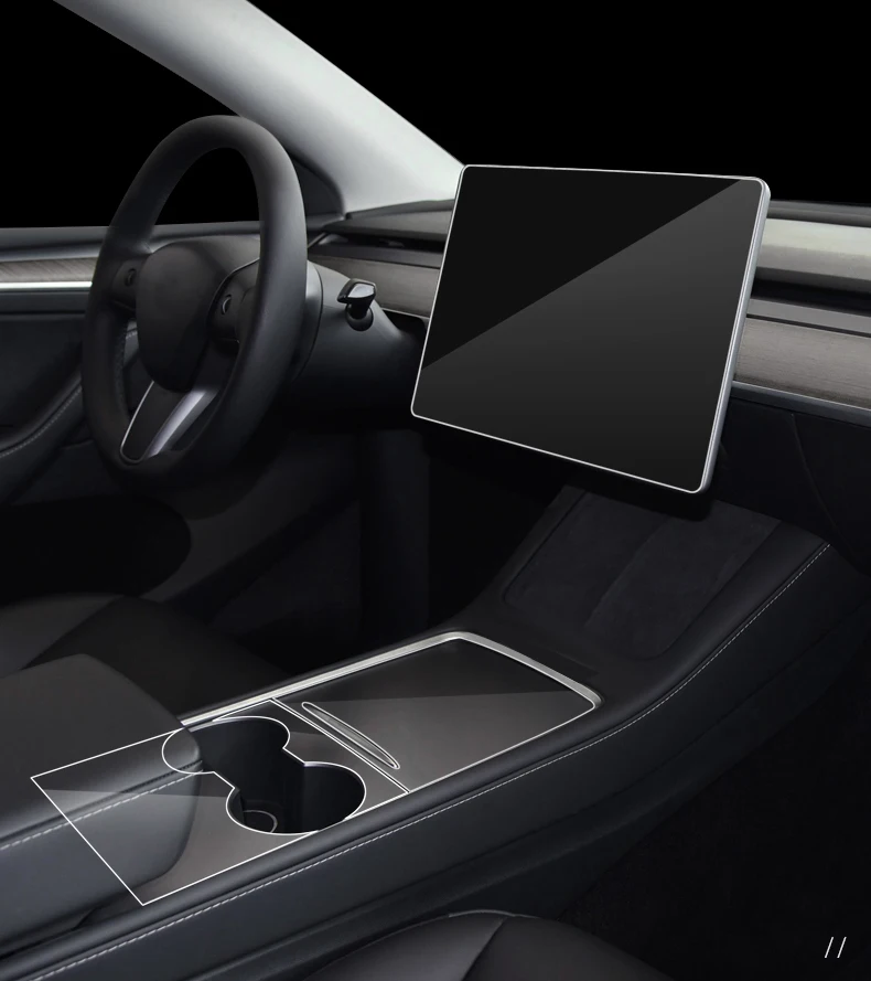 Película protectora antiarañazos de Control Central para Tesla Model 3/Y 2021-2023, pegatina de Panel de consola Central, película de TPU, accesorios para coche