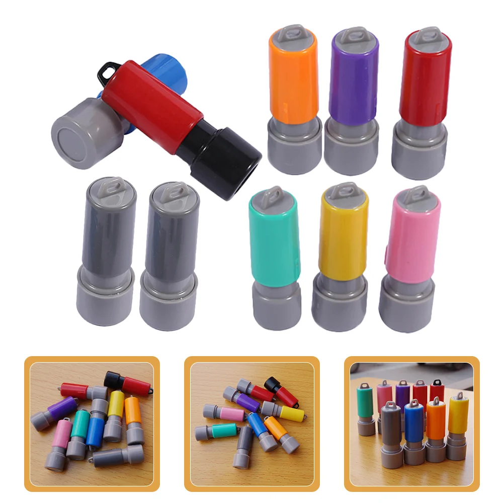 

Seal Case Round Ink Stamp DIY with Pad Mini Seals Small Making Tool Accessory Tools