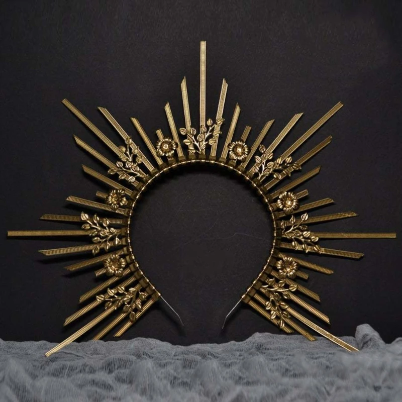 Lolita Halocrown Copricapo Barocco  Corona Lolita Cosplay Cmary Halocrown Fascia Spiked Halocrown Sunburst Greco